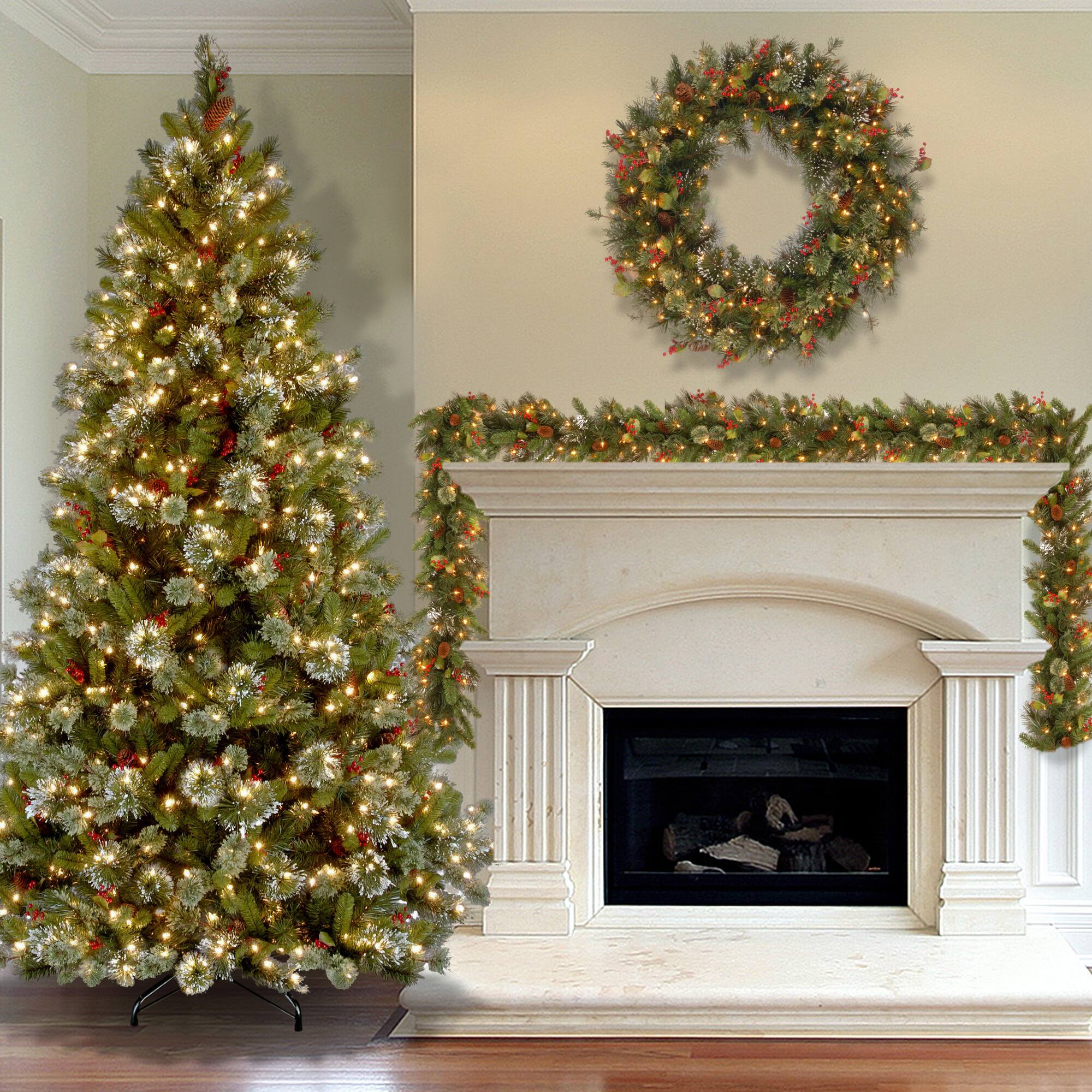 7.5ft. Pre-Lit Wintry Pine® Artificial Christmas Tree, Clear Lights